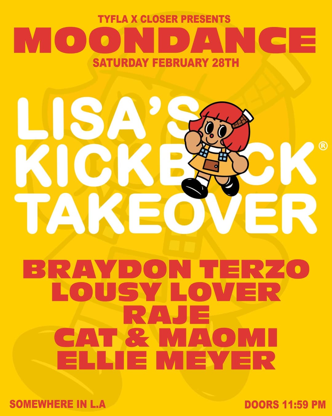 MOONDANCE: LISA’S KICKBACK TAKEOVER event image