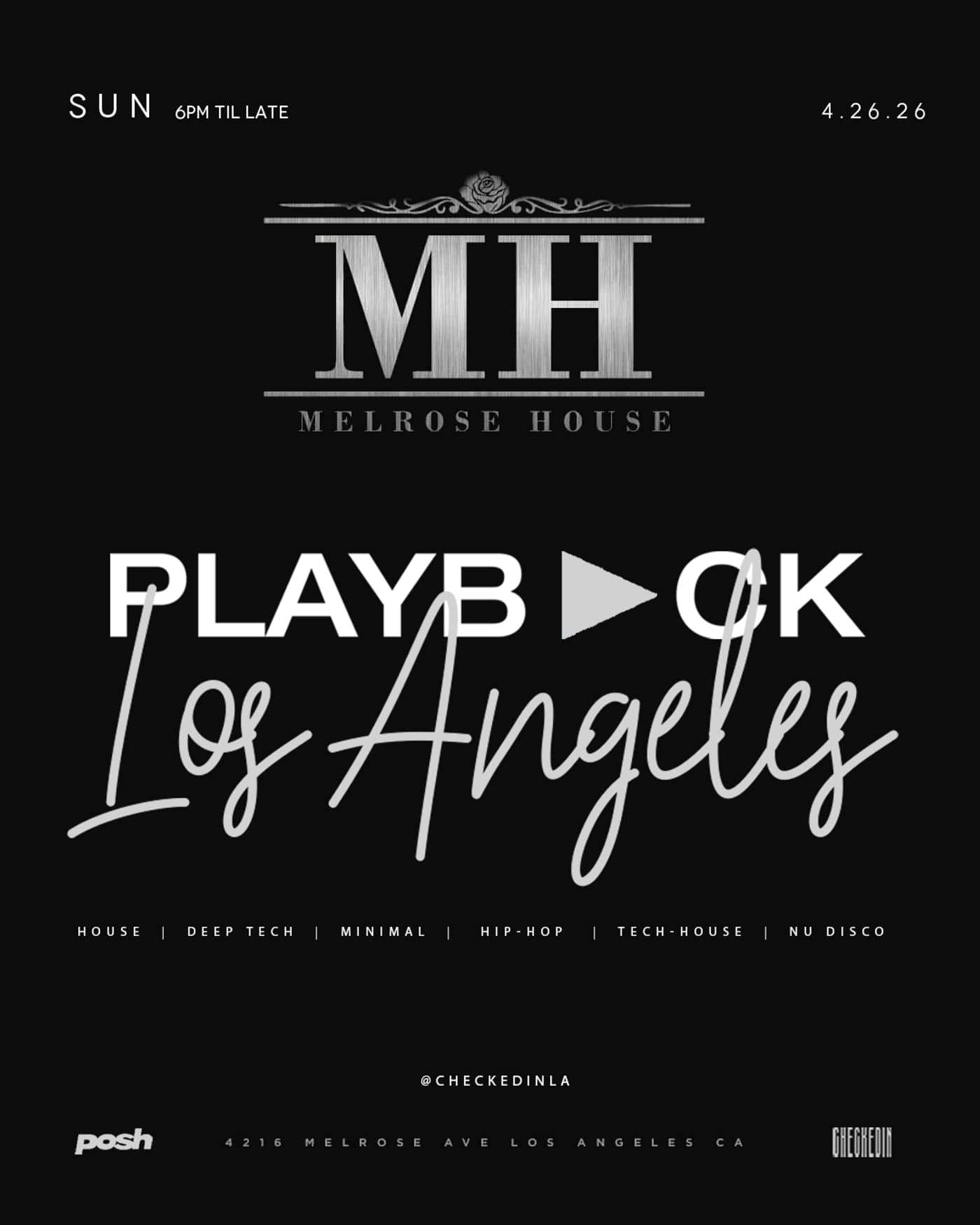 Playback Melrose House event image