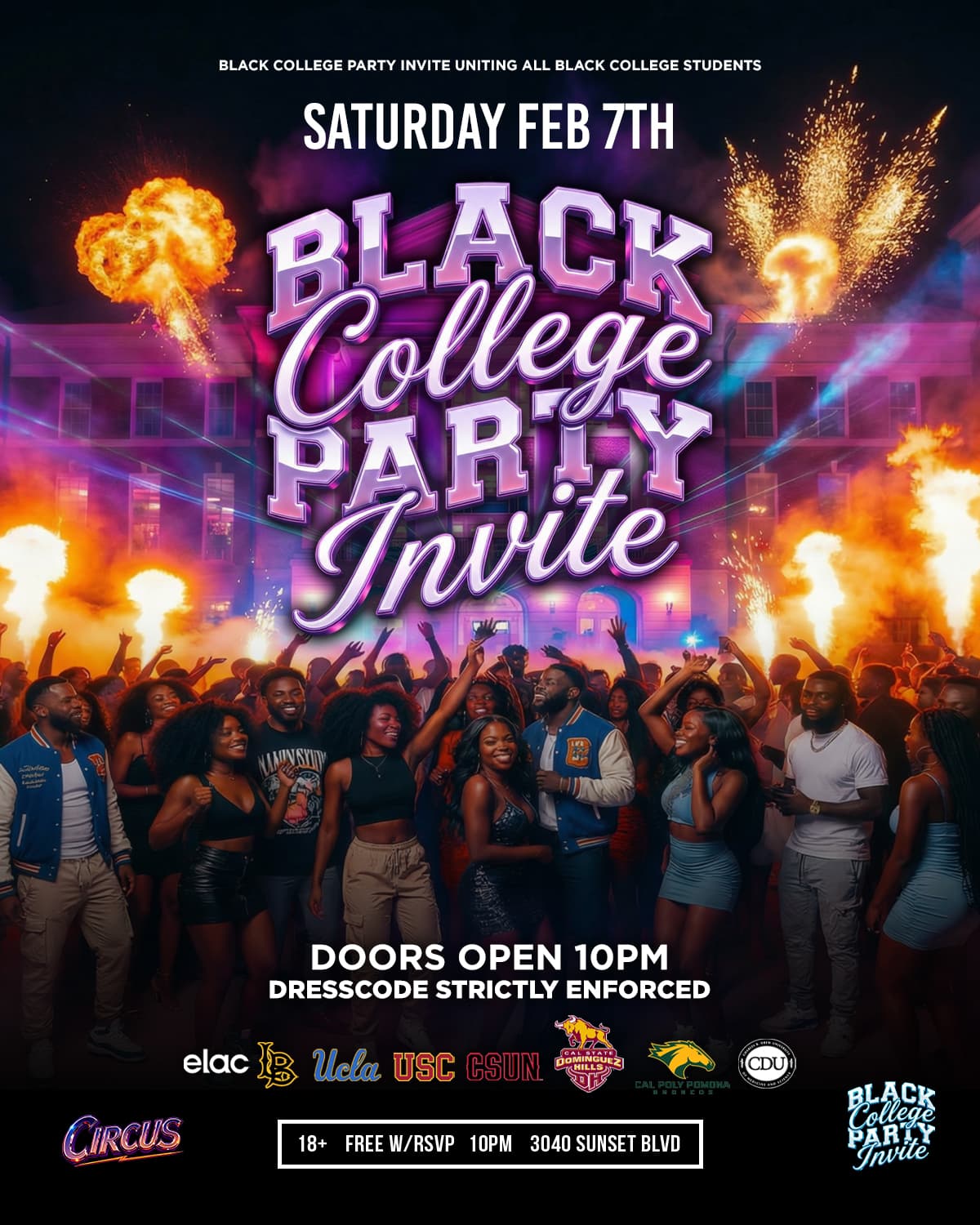 BLACK COLLEGE PARTY INVITE @ LOS GLOBOS event image