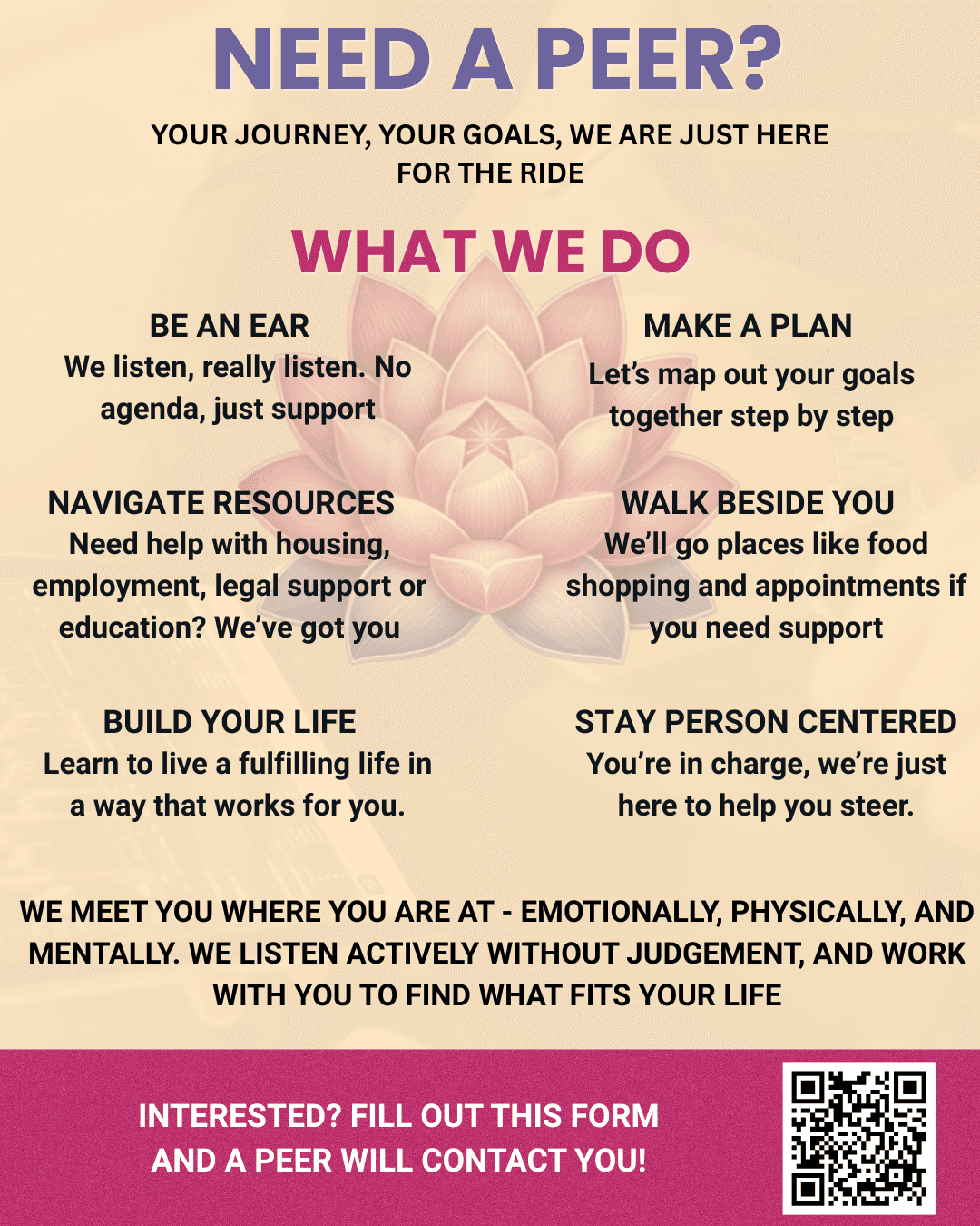 1 on 1 Peer Support event image