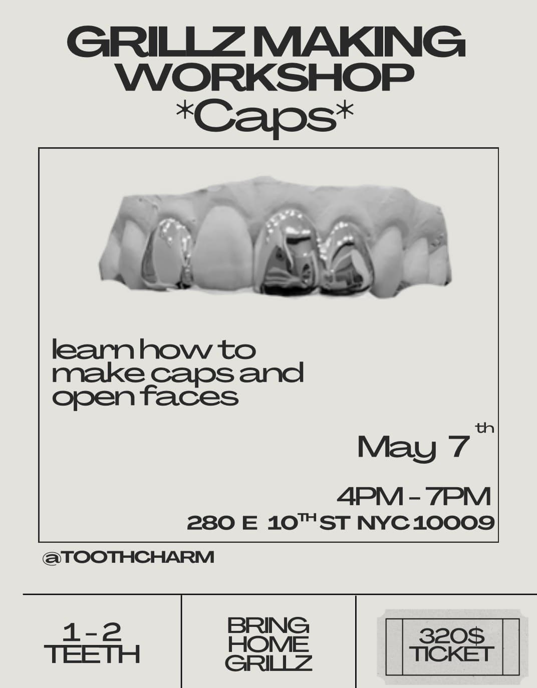 Grillz Workshop  *Caps 1 - 2  Teeth event image