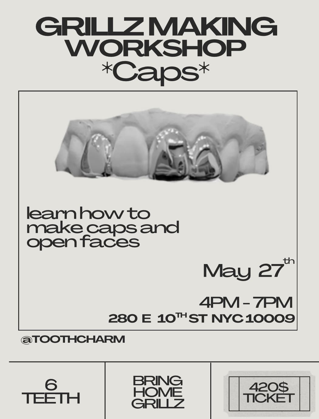 Grillz Workshop *Caps 6 Teeth event image