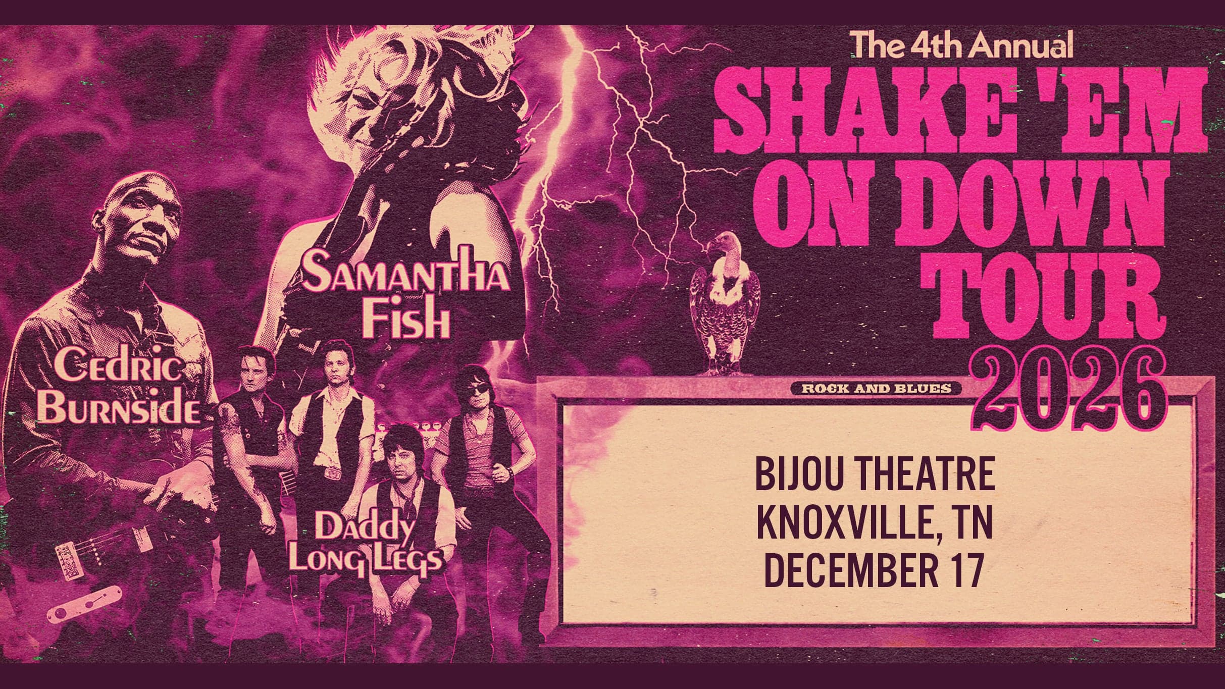 Samantha Fish, Cedric Burnside, Daddy Long Legs: Shake Em on Down Tour event image
