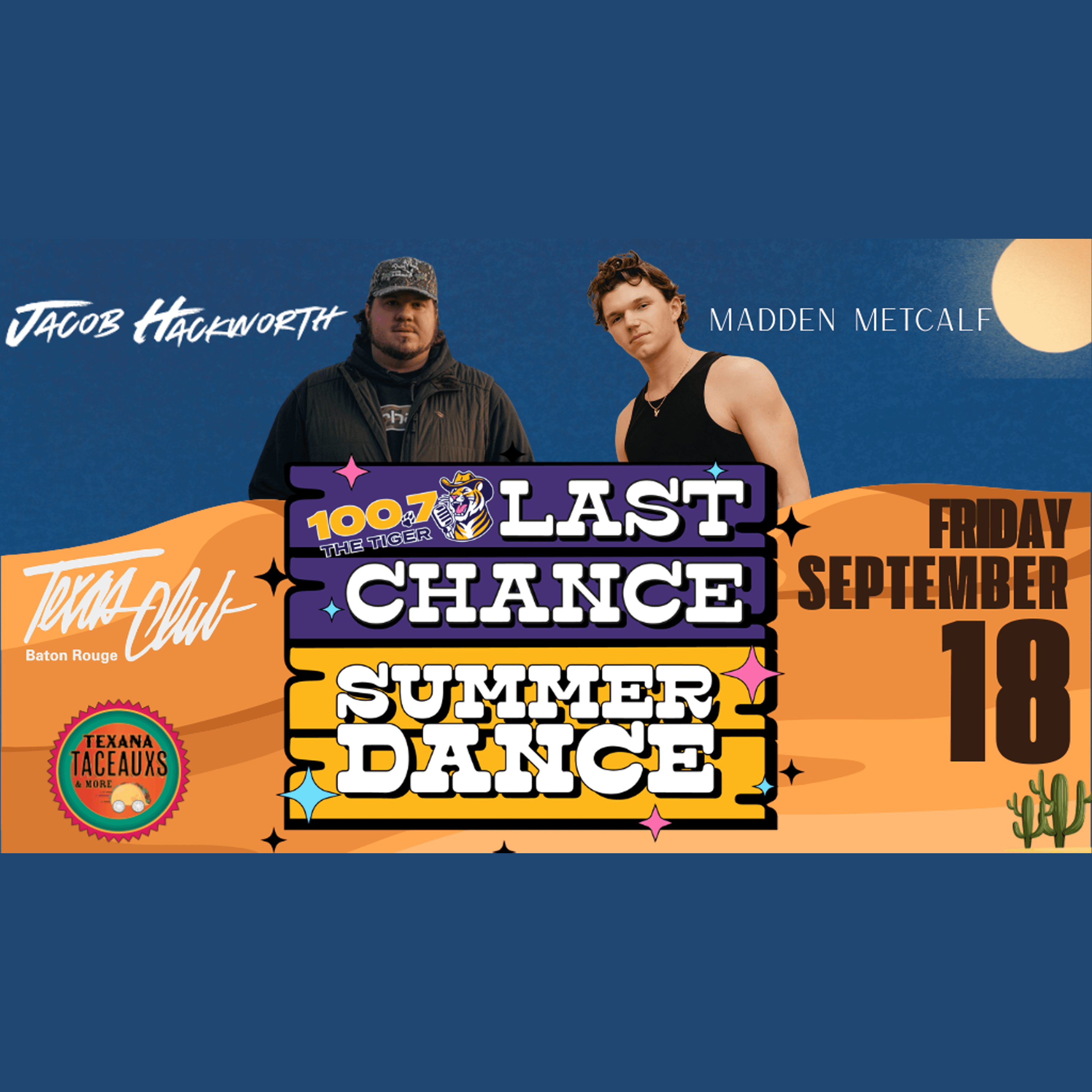 100.7 The Tiger Presents: Last Chance Summer Dance w/ Jacob Hackworth event image