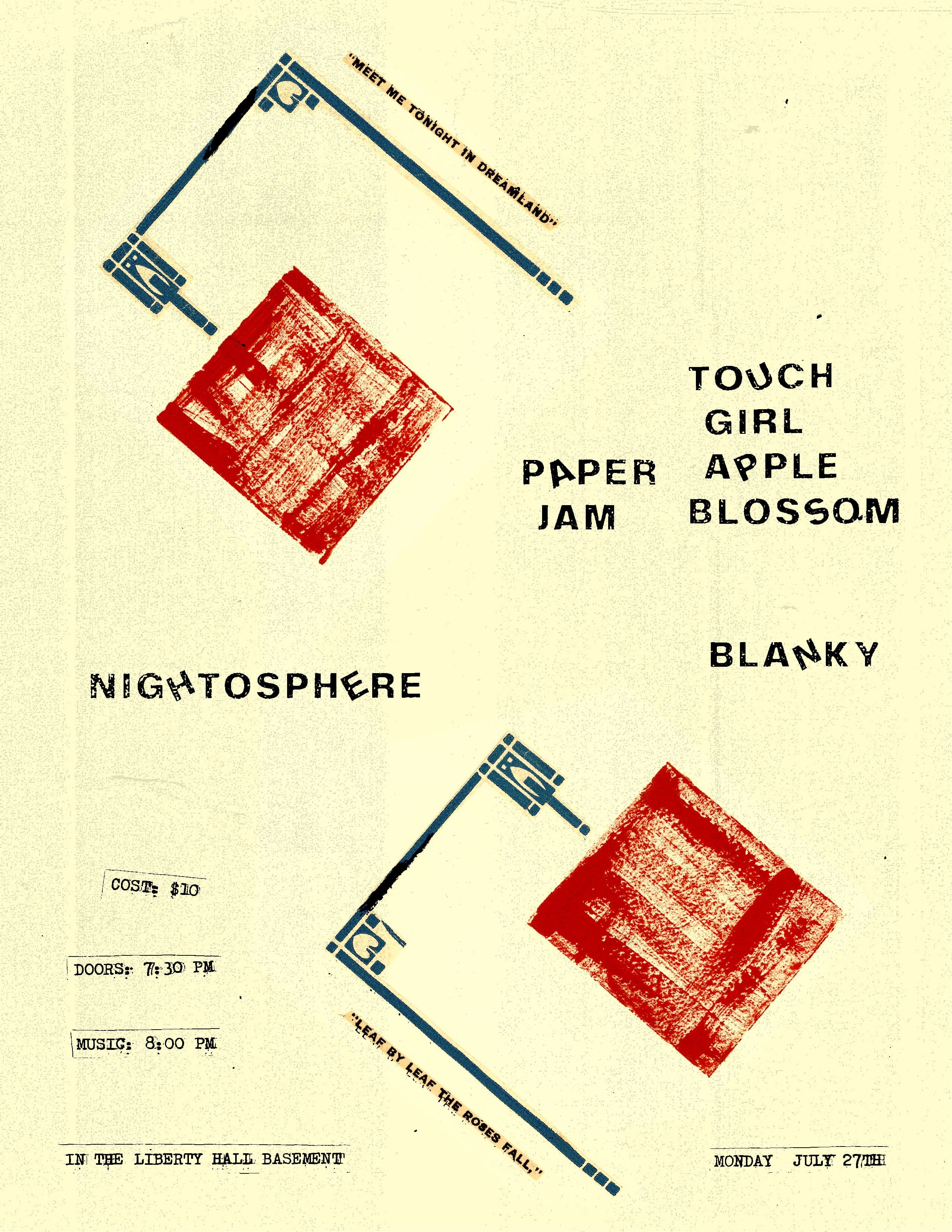 Touch Girl Apple Blossom, Paper Jam, Nightosphere, Blanky (Spacement) event image