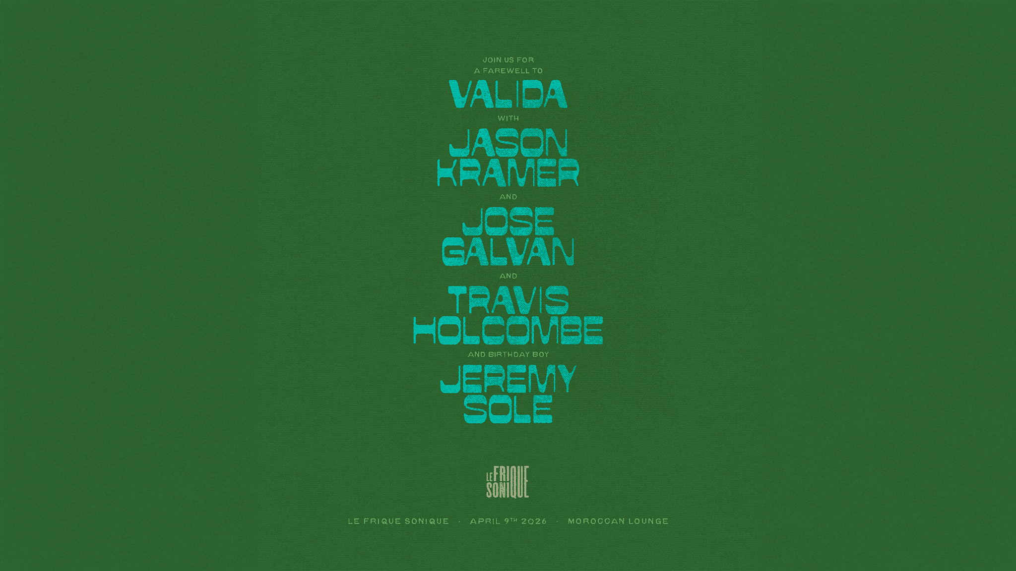 Le Frique Sonique ft. Sole, Valida, Holcombe, Kramer & Galván event image