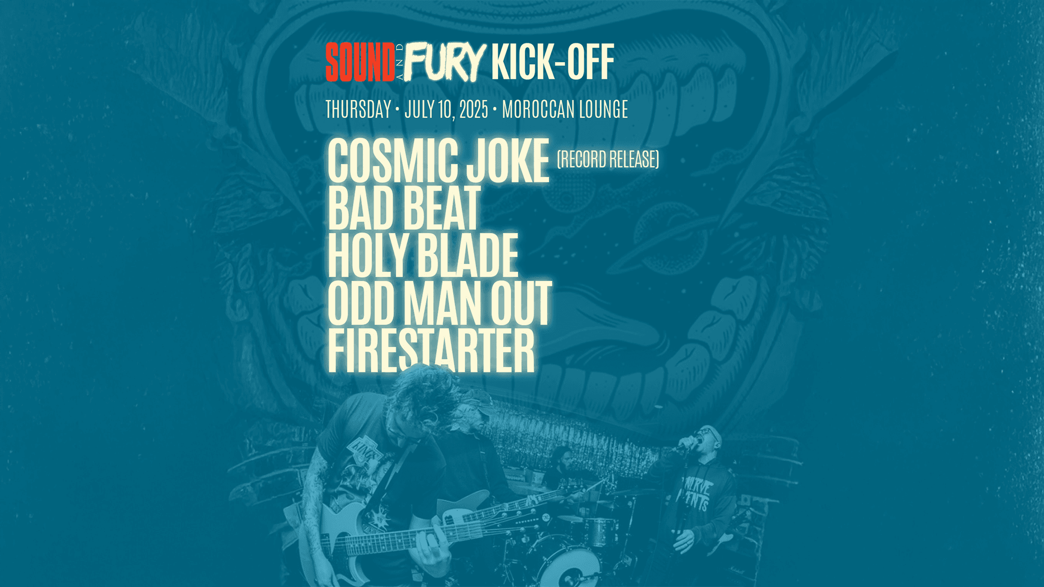 Sound and Fury Kick-Off: Cosmic Joke Record Release w/ Bad Beat & More event image