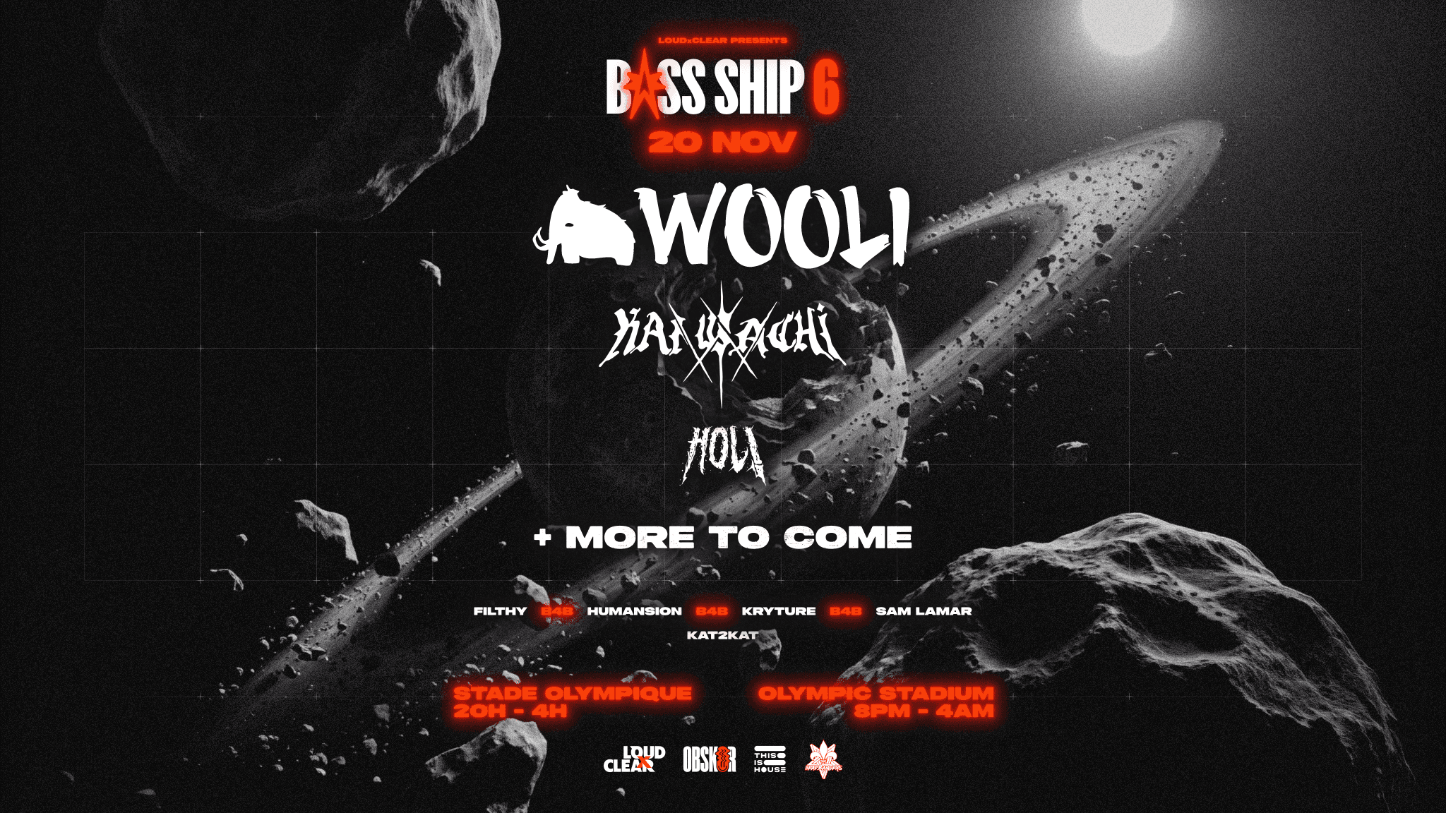 BASS SHIP Présente: Wooli, Kai Wachi, Hol!, Masquerade et PLUS! event image