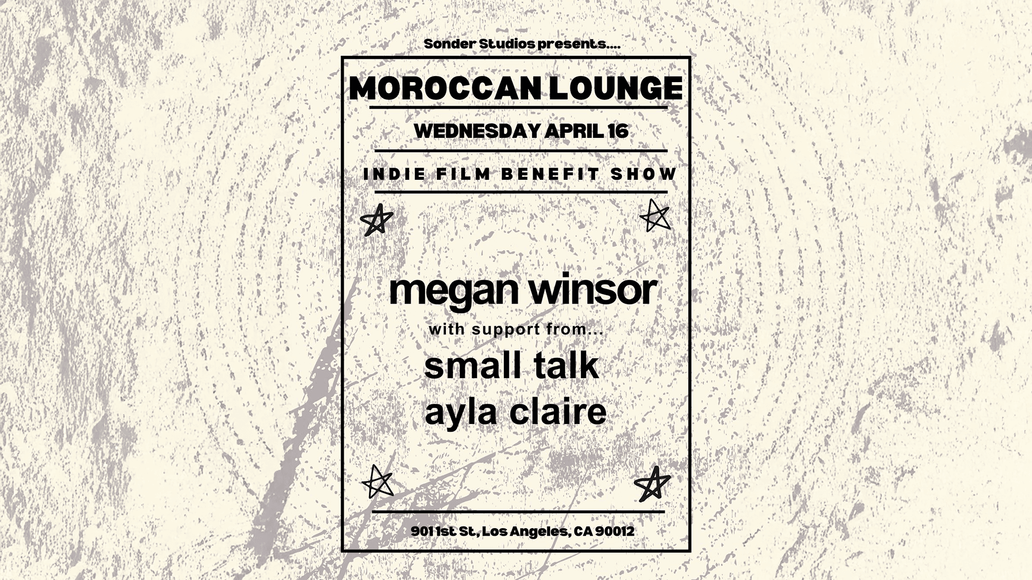 Megan Winsor Indie Film Benefit Show with Small Talk and Ayla Claire event image