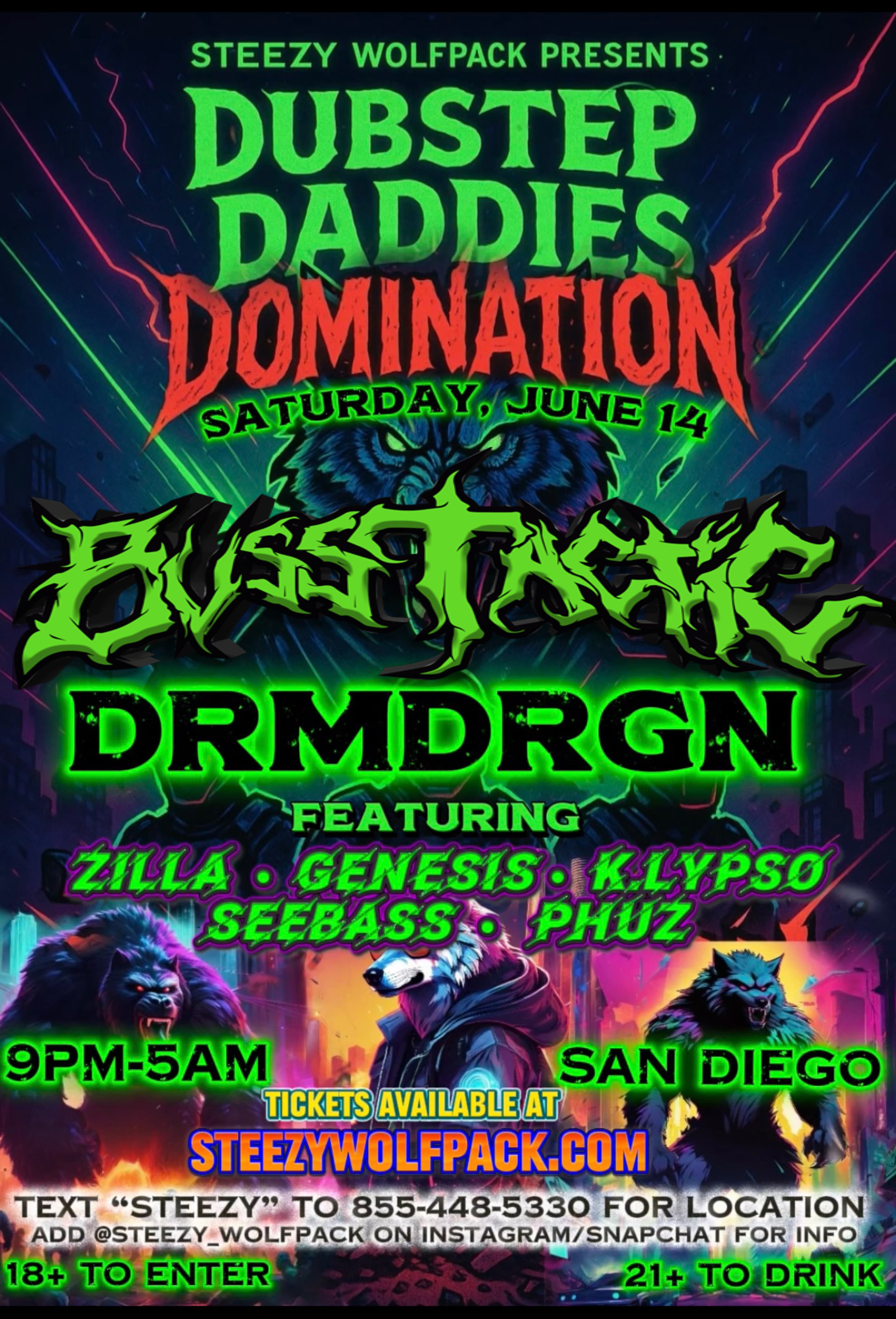 Steezy Wolfpack’s Dubstep Daddies Domination event image