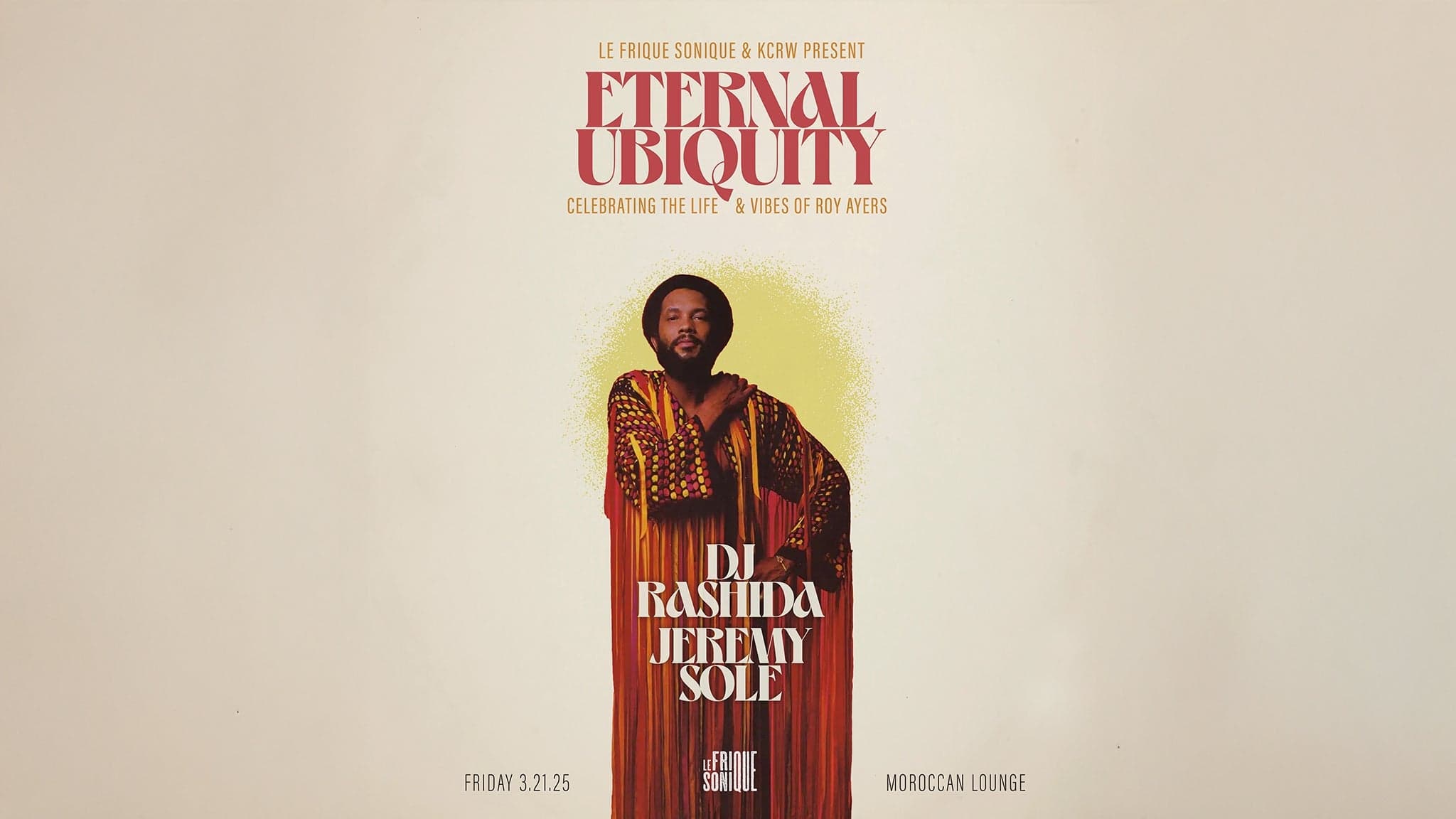 LE FRIQUE SONIQUE "ROY AYERS TRIBUTE" ft. RASHIDA & JEREMY SOLE event image