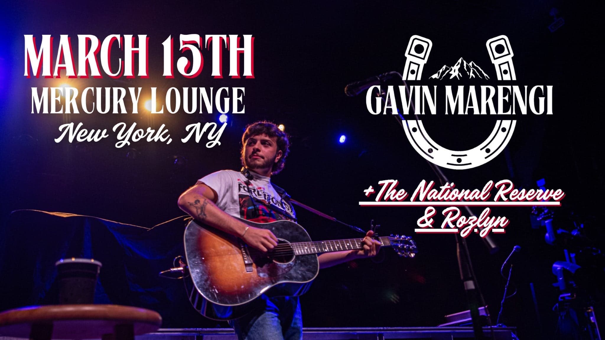 Gavin Marengi w/ The National Reserve, Rozlyn event image