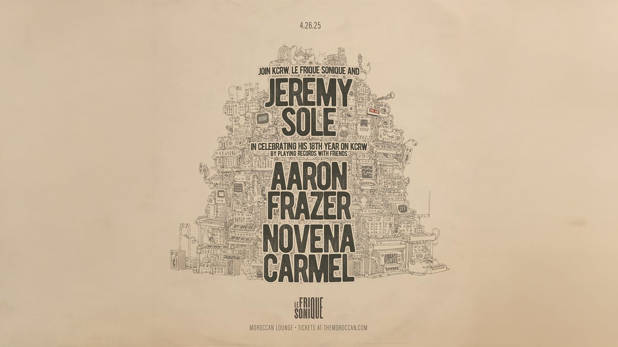 LE FRIQUE SONIQUE with JEREMY SOLE + AARON FRAZER & NOVENA CARMEL event image